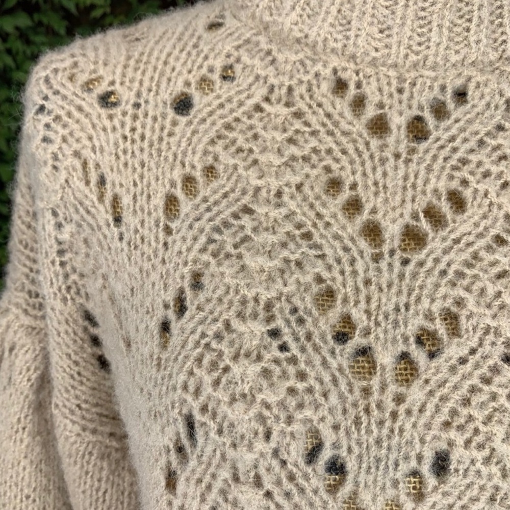 NWOT  KATE SPADE Cozy Pointelle Alpaca Sweater, M - Picture 3 of 6